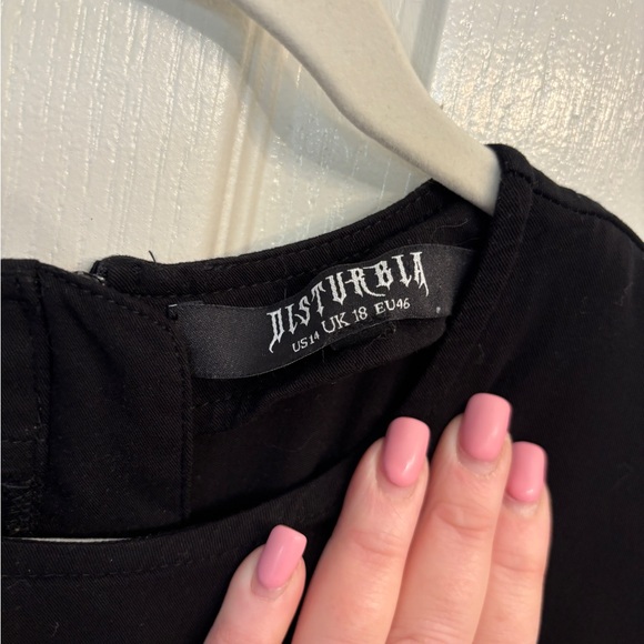 Disturbia Mushroom Embroderied Black Mini Dress in Women’s 14 Goth Emo - Picture 14 of 14